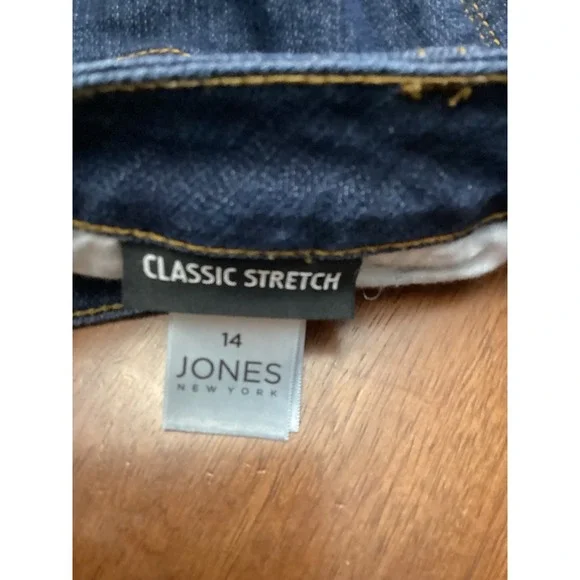 Jones New York Lexington Straight Jeans Dark Wash Classic Stretch Size 14 Tall - Picture 7 of 11